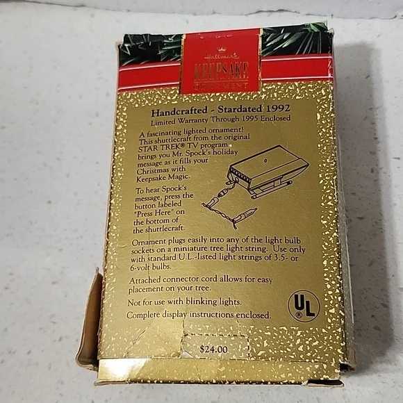 Galileo Shuttlecraft. Hallmark Keepsake Ornament with Lights and Voice. Vintage - Picture 9 of 9